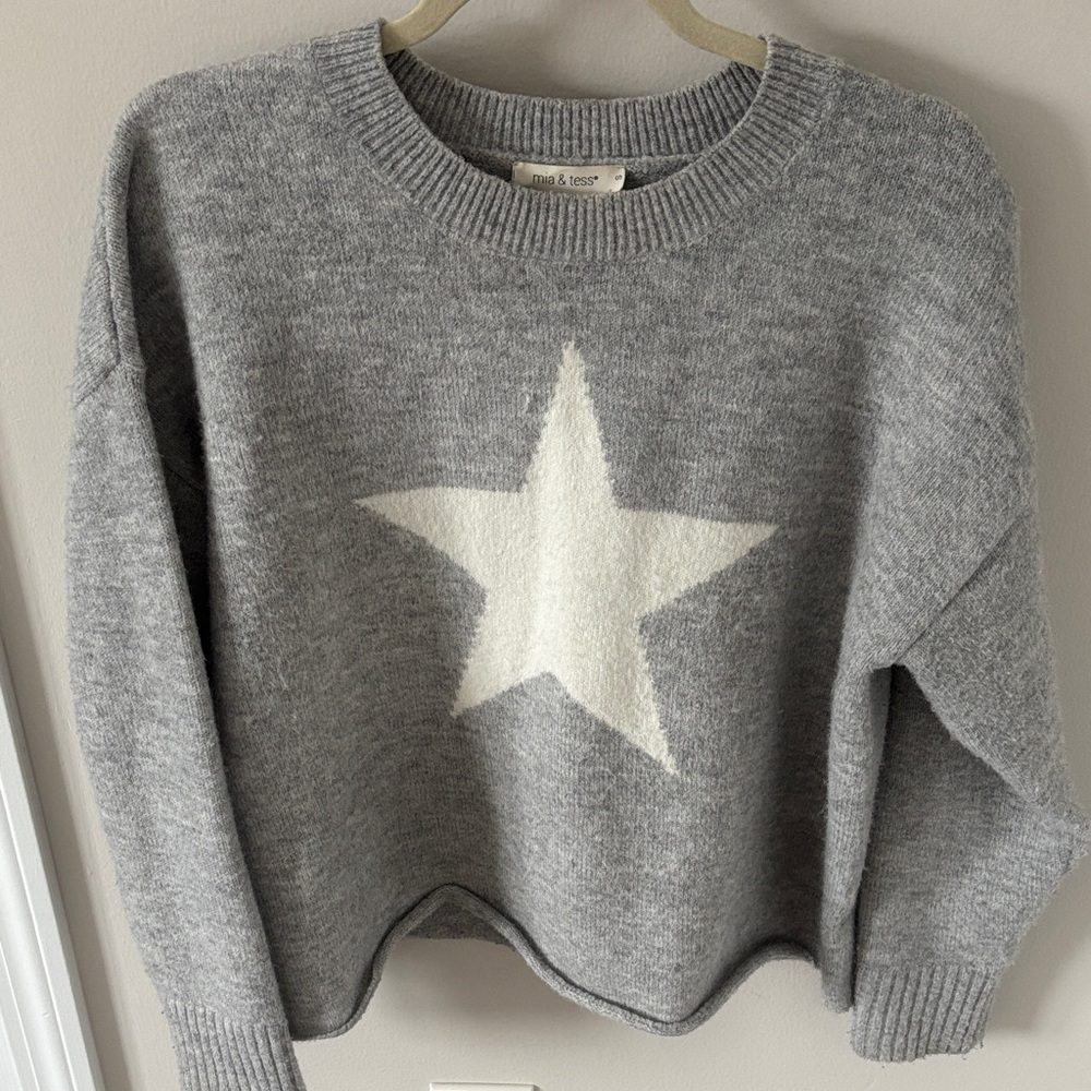 Grey and Ivory Star Sweater